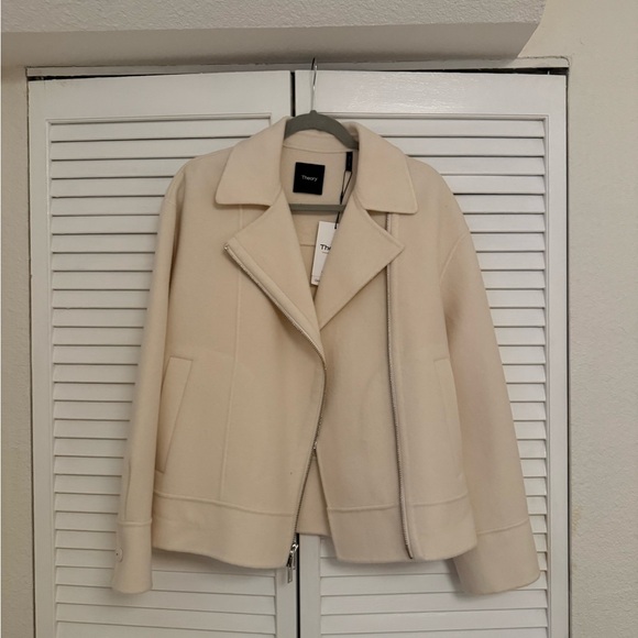 Theory Oversized Wool-Cashmere Moto Jacket - Picture 2 of 5